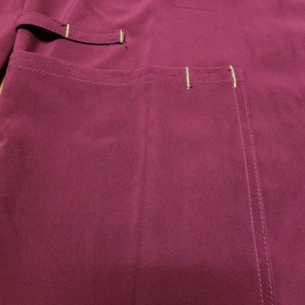 Scrubstar Womens Warm Up Premium Scrub Top XS Jacket Snap Front Stretch Burgundy - Picture 5 of 7